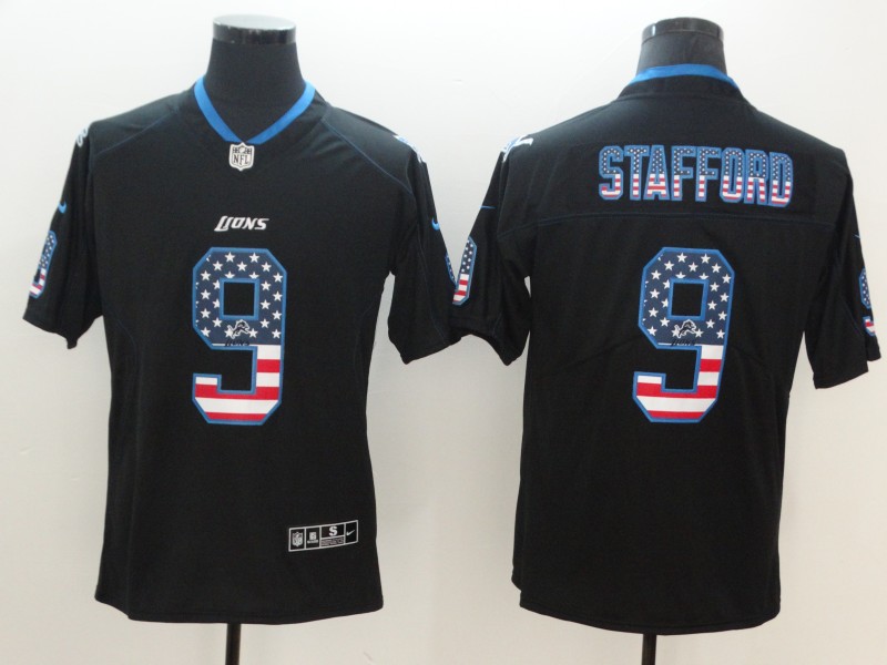 Men's Detroit Lions Matthew Stafford #9 Black Jersey